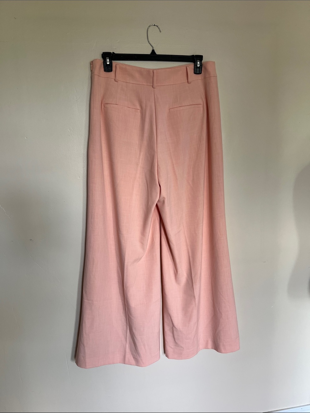 ANN TAYLOR Pastel Peach Pink Wide Leg Side Zip Dress Pants Trouser 14 NWOT - Picture 2 of 6